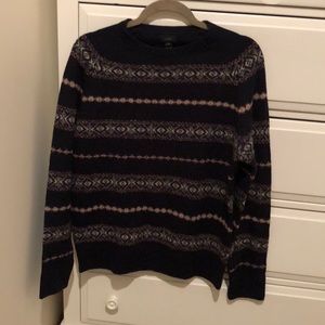 JCrew blue fair isle sweater size medium
